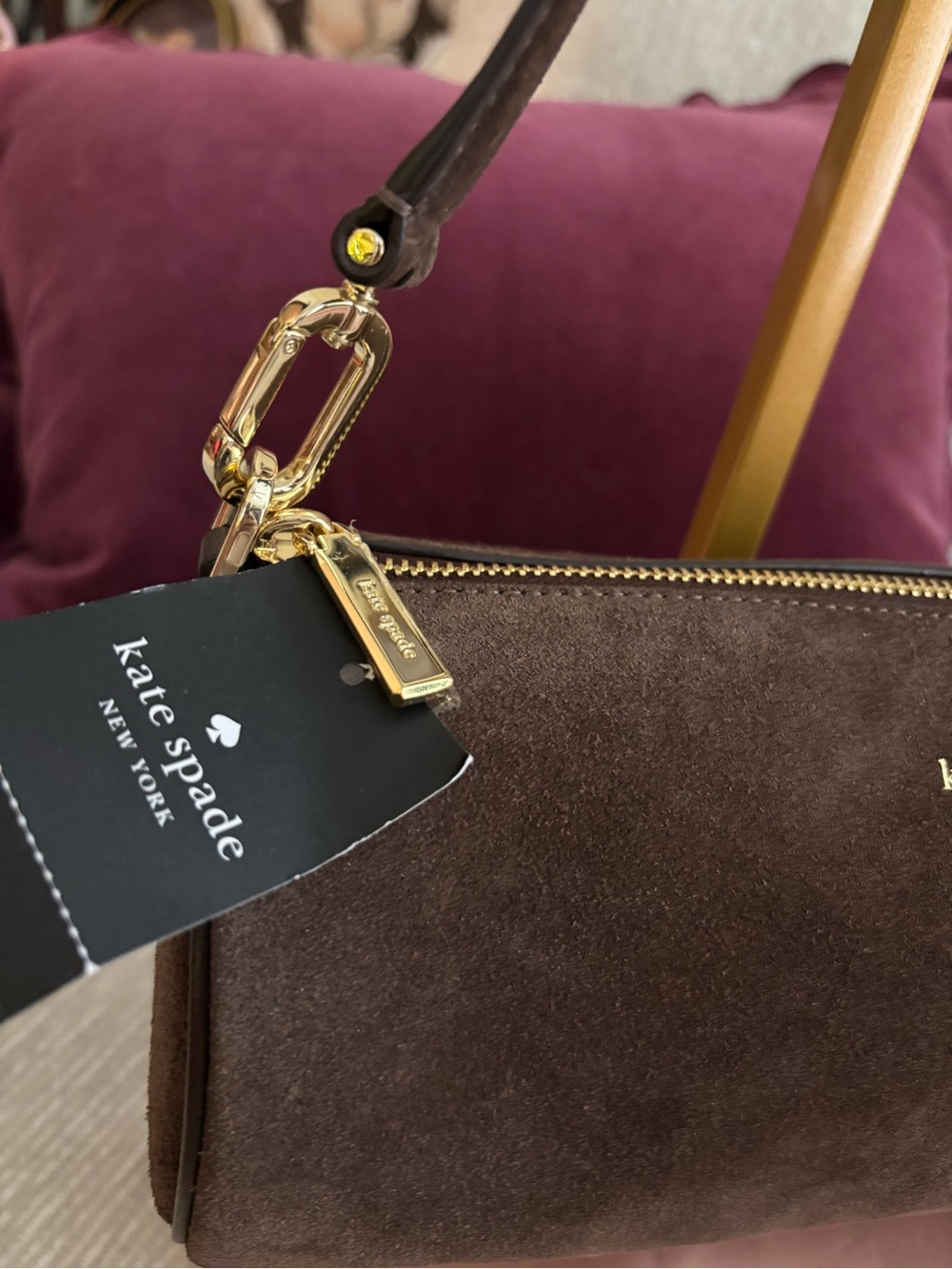 Kate Spade New York Roulette Medium Suede Shoulder Bag NWT - Picture 5 of 10